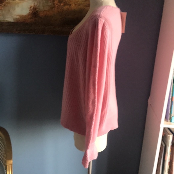NWT Sundance Faustine chalk pink scoop neck pull over merino wool sweater XXL - Picture 4 of 13